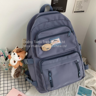 High Capacity Backpack New Korean Nylon Cloth Backpack Fashion Trend Junior High School Students Schoolbag Backpack photo-4