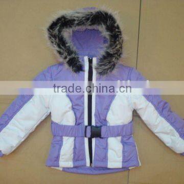 Girls padded jacket with nice rabbit furs