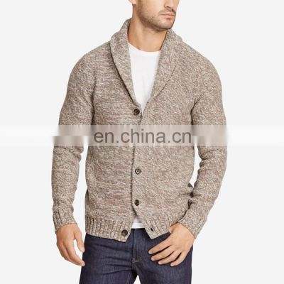 Men shawl collar button up thick cardigan coat for winter