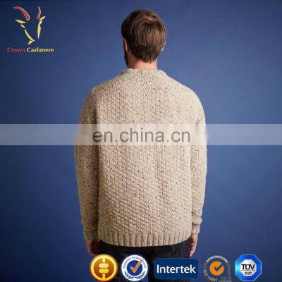 Chunky Cable Knit 100% Wool Sweater Pullover for Men photo-2
