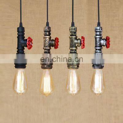 Vintage Water Pipe Pendant Light Industrial Colorful Pipe Hanging Lamp