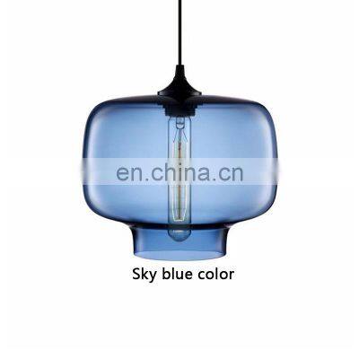 Restaurant Hanging Lamp Colorful Glass Pendant Light CE Approval