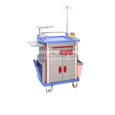 MKR-ET850 Hospital Furniture  ABS Plastic Emergency Trolley with Drawers and Wheels Factory Price