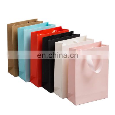 Private Label Recycled Mini Pink Kraft Paper Bags With Logo