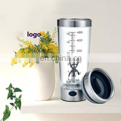 New Model Measuring Small Plastic Clear Shaker Milk Powder Portable Coffee Auto Mixing Cup