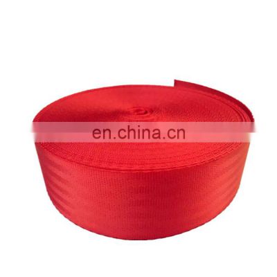 OEM Supplier 48cm 2 Inch High tenacity Red color Polyester /Nylon Waterproof Webbing Sling Tape Car Seat Belt Webbing