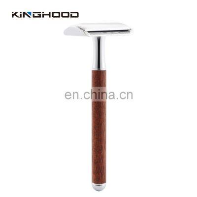 Mans Reusable Wooden Handle Eco-friendly Metal Safety Shaving Razor photo-5