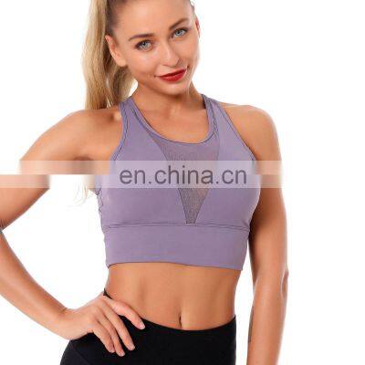 Fitness Shockproof Mesh Sports Bra Gym Tank Tops Running High Impact Women Seamless Push Up Yoga Bras