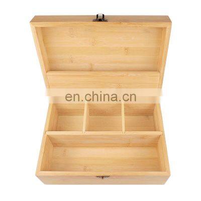 2 Airtight Containers Large Bamboo Stash Box WIth Sliding Rolling Tray photo-5