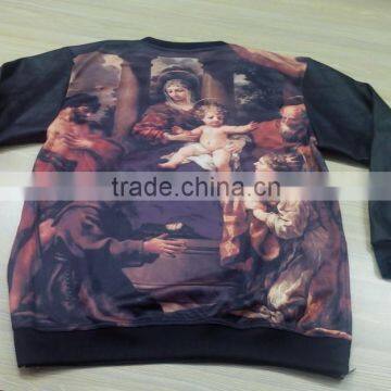 New Fashion Sublimation Sweatshirts With Leather Sleeve With Side Zipper photo-3