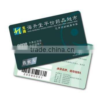 Credit card size magnetic card with signature panel & barcode