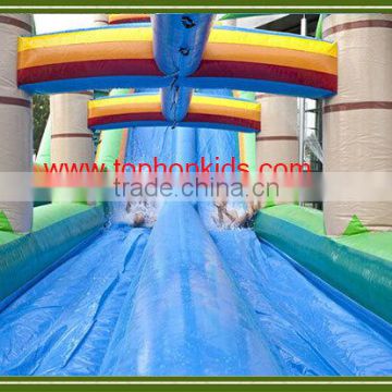 Factory supply giant inflatable water slide with pool