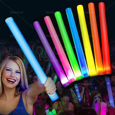 Flashing Multi Color Led Light Up Foam Sticks Glowing In The Concert Party Favors