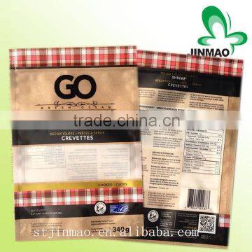 Custom printing plastic snack food packaging bag with ziplock