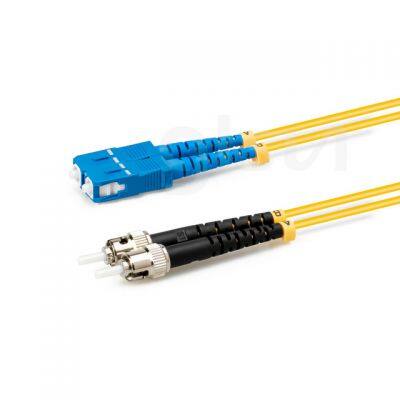 1m Fiber Optic Patch Cable SC UPC to ST UPC OS2 Duplex Single Mode PVC 2.0mm