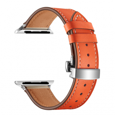 LeYi Replacement Bracelet Steel Buckle Wristband Genuine Leather Watch Band for iphone IWatch 8 9 45mm 49mm Strap