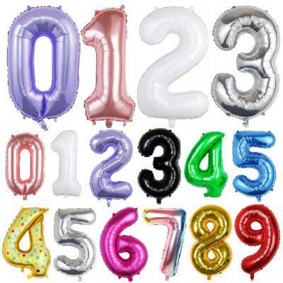 New 40 Inch Gradient Foil Helium Big Number Balloon Digital Aluminum Film Gold Silver Birthday Parties Filled with Air Balloon