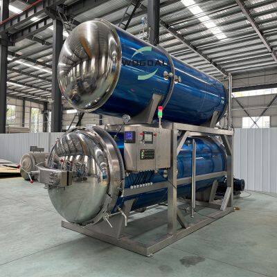 Horizontal Water Immersion Rotary Industrial Food Autoclave Sterilizing Machine for Glass Jar Tin Can Soft Package