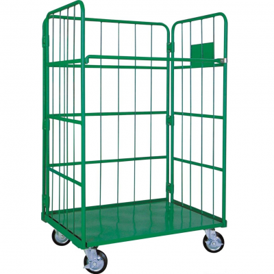 Steel Wire Folding Rolling Trolley Tool Cart for Warehouse Logistic Workshop