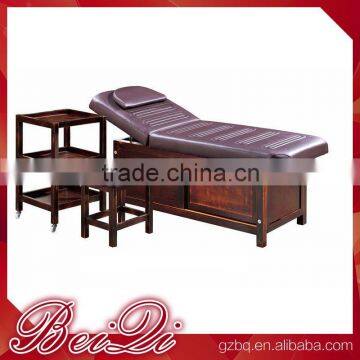 Guangzhou Beiqi Beauty Salon Furniture Therapeutic Wooden Massage Bed Spa Bed for Facial Salon