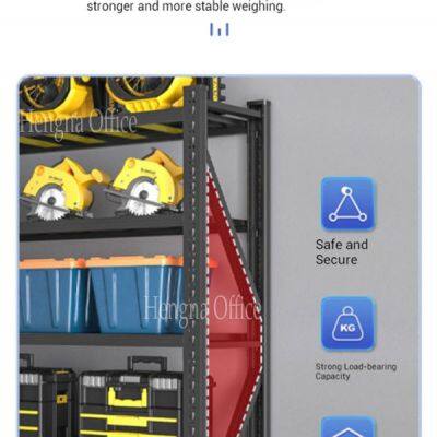 Multi-functional Steel Shelving HN-WB103 for Home Workshop & Basement, 400kg Capacity, Rivet Style Tool Storage, KD Structure for Cost Saving photo-3