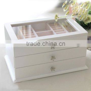 Luxury Handmade Custom Logo Printed Wooden Jewelry Gift Box , Ring Box, Necklace Box