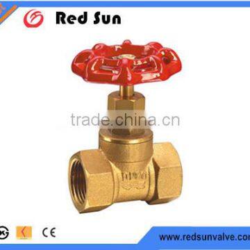 HR4010 factory manufacture forged brass water red steel handle gate valve