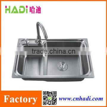 Big single bowl stainless steel brushed kitchen sink HD7245B