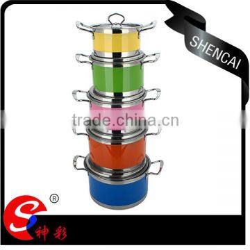 fashion colorful induction cookware set die cast korea cast