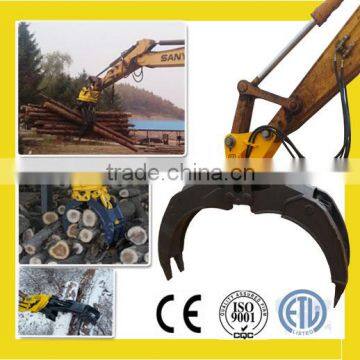 Hydraulic rotating wood log scrap grapple for 20tons excavator
