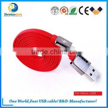 1M Flat usb data cable high quality two sided usb cable for Android devices