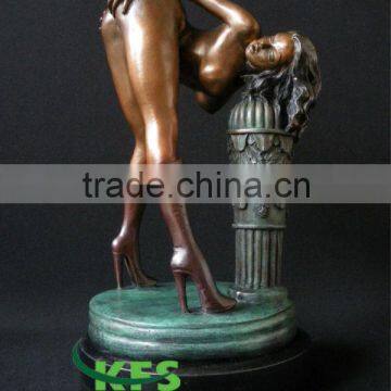 Bronze sex nude girl sculpture