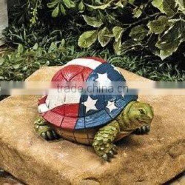 Turtle with USA American Flag Shell Patriotic Stars Stripes Lawn Outdoor Garden Decoration