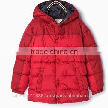 hot sale Quilting fake down boy's Jacket red color