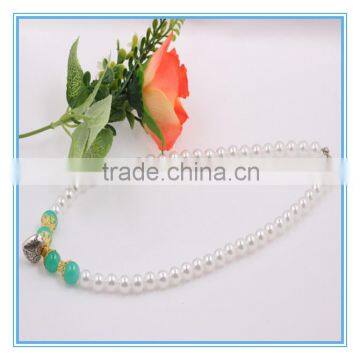 Fashion Bridal Costume Jewellry Heart Pendant Beads Pearl Necklace Designs Chain Jewelry