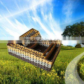 Handmade woven multi paper basket set of 5