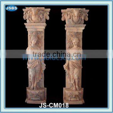 solid stone carved interior decorative columns