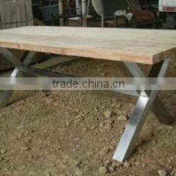 Stainless Steel Dining Table With X-Legs Style