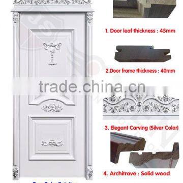 Elegant Design European Style Interior Door With Flower Design photo-3