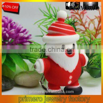 Hot Sale Santa LED Lights Glowing Sound Small Toys Gift Father Christmas Keychain