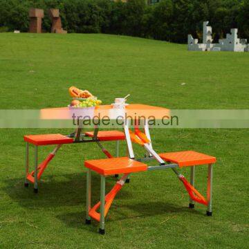 Outdoor ABS plastic folding table and chairs in 4 direction