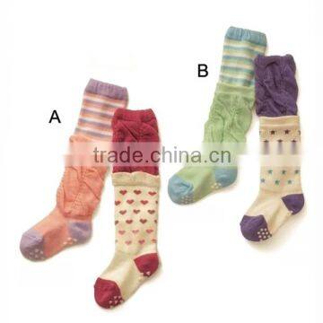 Infants knee high double lace trimmed boot socks