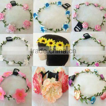 Fashion various flower cute custom garland headband H4058