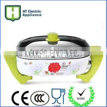 square electric hot pan with decals 1500W