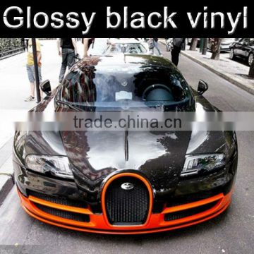 Super quality glossy black vinyl car sticker with air free bubbles