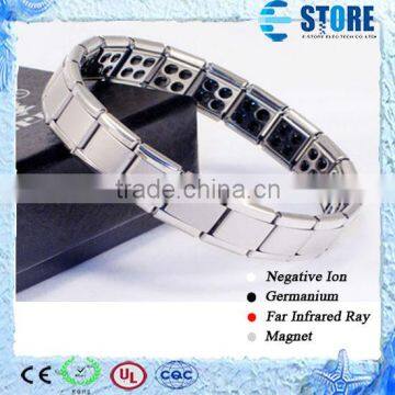 Germanium Stones Titanium Steel Extreme Scalar Energy Bracelet