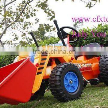 Kids Fun Toys Pedal Tractor With Roll Bar Loader and Trailer 413 photo-3