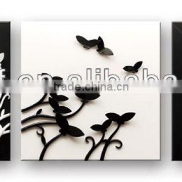 Best Selling Decoration Picture of black and white flower canvas painting