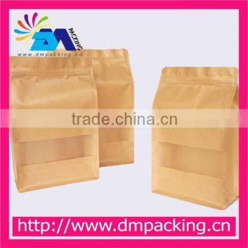 Custom Printing Brown Kraft Food Packaging Paper Bags With Window