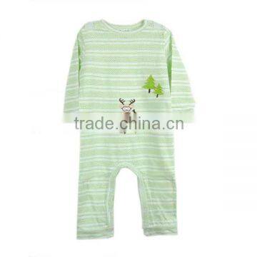 100% cotton jersey baby clothes with foot with cute embroidery